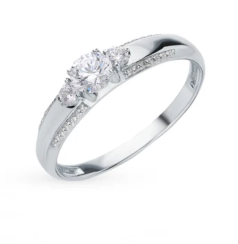 

Silver ring with cubic zirconia sunlight sample 925