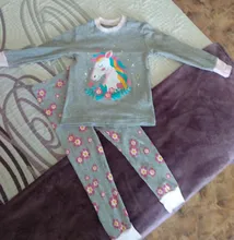 Ropa de dormir para niños, pijama infantil de algodón de manga larga, conjuntos de pijamas de unicornio