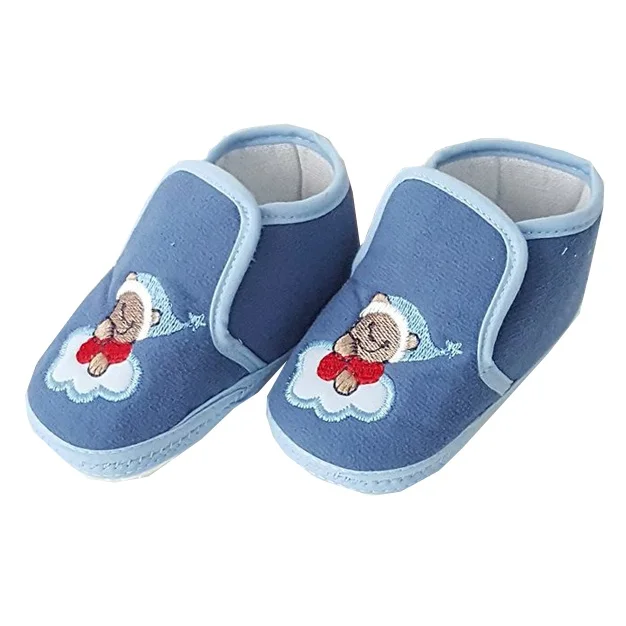 

Cute Teddy Bear Pattern Wheel Baby Booties Blue