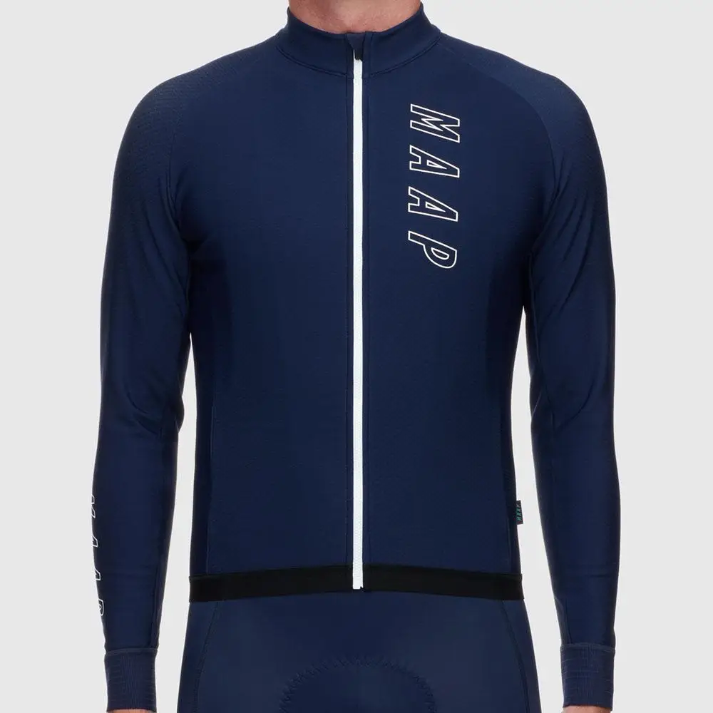 Maap Мужская зимняя велосипедная Джерси с длинными рукавами, кашемировая одежда на заказ, теплая флисовая велосипедная одежда, ropa ciclismo maillot, новинка - Цвет: 03