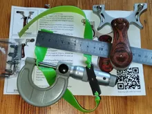 Tirachinas de 5 puntos para caza, de acero inoxidable de catapulta potente tiro, elevador de madera con bandas elásticas planas