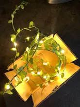 Tiny leaf garland fairy light decor LED Copper Wire string lights for Wedding forest