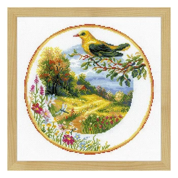 

1693 set for embroidery Riolis 'plate with ivolgo' 30*30 cm