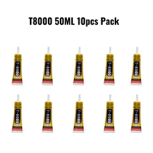 

Zhanlida T8000 10 PCs Pack Clear Contact Adhesive MultiPurpose Industrial Phone Screen Bonding Glass Repair Glue - 50ML