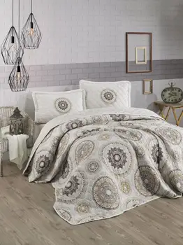 

100% turkish cotton bedspread set, bedspread and pillow case, quilting, luxury ekotex, double size, single size