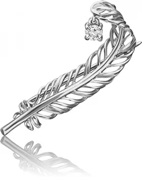 

Yuz platinum brooch feather with cubic zirconia in white gold