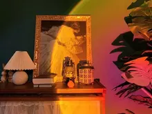 Lámpara Led de proyección de atardecer con USB, luz nocturna para decoración de pared del dormitorio, colorida, proyector de luz, Cambio Gratis de color