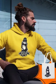 

Angemiel Wear Gas Masker Attractive Girl Yellow Men 'S Hooded Sweatshirt Bags Kombin