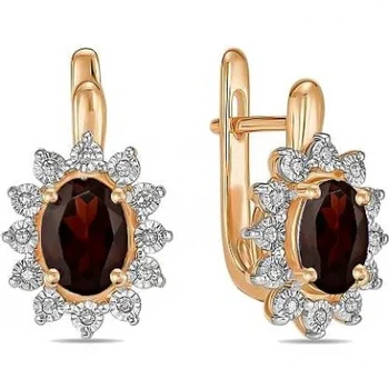 

Lucas gold earrings with garnet and diamonds in red gold