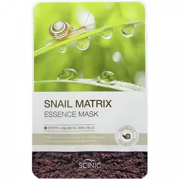 

Fabric mask with mucin snails scinic snail matrix essense mask