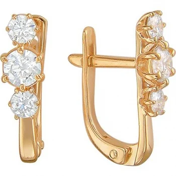

Esthete earrings with 6 cubic zirconia Red Gold