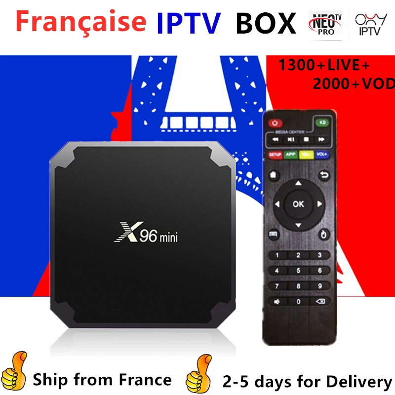 Франция IP tv X96 Мини Android tv box 1 год neo tv pro подписка 1300+ Live Европа французский Бельгия Арабский Ip tv m3u Smart tv box