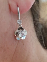 NEHZY-pendientes de plata de ley 925 para mujer, joyería de moda, circonio de cristal blanco rosa y azul, aretes largos con borla y gancho de flor