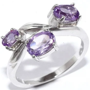 

Silver Wings ring with silver Amethyst