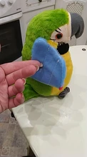 Peluche de loro parlante eléctrico para niños, juguete de peluche de pájaro parlante con alas que se repiten, regalo para niños