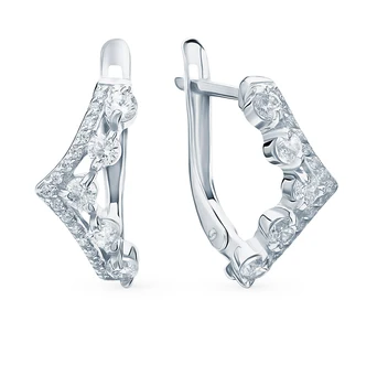 

Silver earrings with cubic zirconia sunlight sample 925
