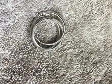 Tamaño 5-10 hermoso regalo de San Valentín joyería de anillo de plata de 3 círculo caliente lindo bastante de boda de moda de color de plata mujer