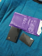 Tarjetero de fibra de carbono RFID para hombre, Billetera de Metal sin escanear, tarjetero Masculino