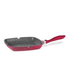 Сковорода-гриль без крышки Moulinvilla RSG-28-I(Подходит для всех типов плит и посудомоечных машин, диаметр 28 см