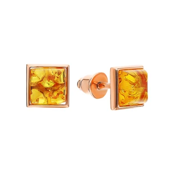 

Silver earrings with amber sunlight sample 925 test