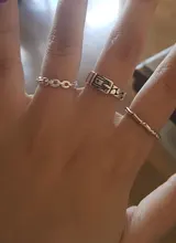XIYANIKE-Anillo de plata de primera ley con cadena fina para mujer, sortija, plata esterlina 925, estilo coreano, ancho, hecho a mano