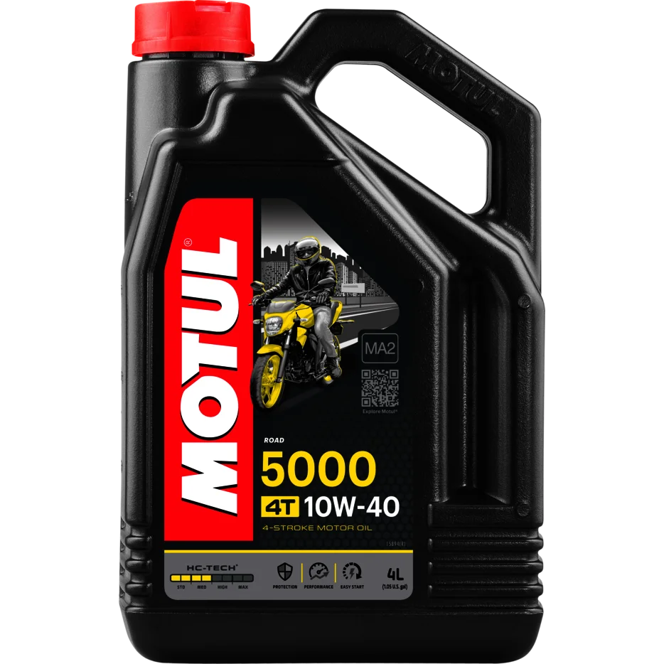 Motul 104056-Olio Motore Per Moto 5000 10W40 4T 4L, Lubrificante Semisintetico, Motociclista