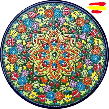 

Ceramic plate 29 cm/11.4 inch diameter - Spanish ceramic - enameled up handmade - Made in Spain - MIJASCERAMIC -