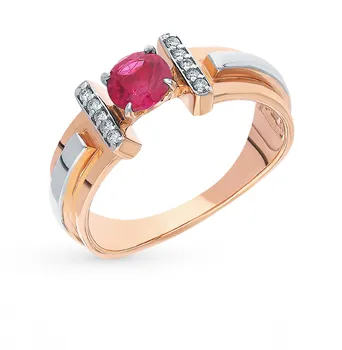 

Gold ring with rubies and diamonds sunlight sample 585