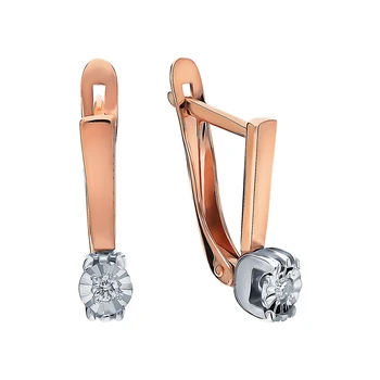 

Gold earrings with diamonds sunlight sample 585