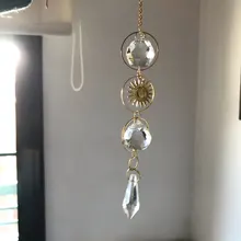 Atrapasueños solar geométrico, chapado en oro