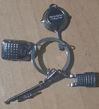 PUBG-Llavero Playerunknowns Battlegrounds, mochila, armadura, casco, Pan 98k, llavero con anilla, joyería del ejército