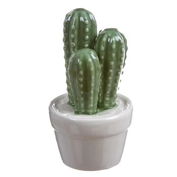 

Figure CACTUS. Manufactured in China. Color Flower Pot white sheets in green. Dimen high 13cm x width 5cm. Give a touch color