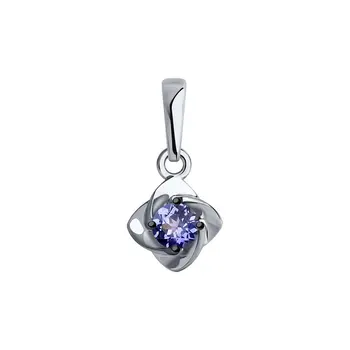 

Sokolov pendant in white gold with tanzanite, fashion jewelry, 585, women's male, pendants for neck women