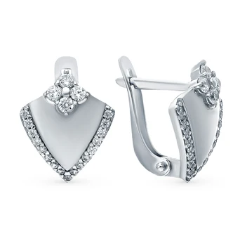 

Silver earrings with cubic zirconia sunlight sample 925