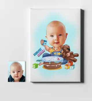 

Personalized Baby Cartoon Canvas Print (50x70 cm.) 3