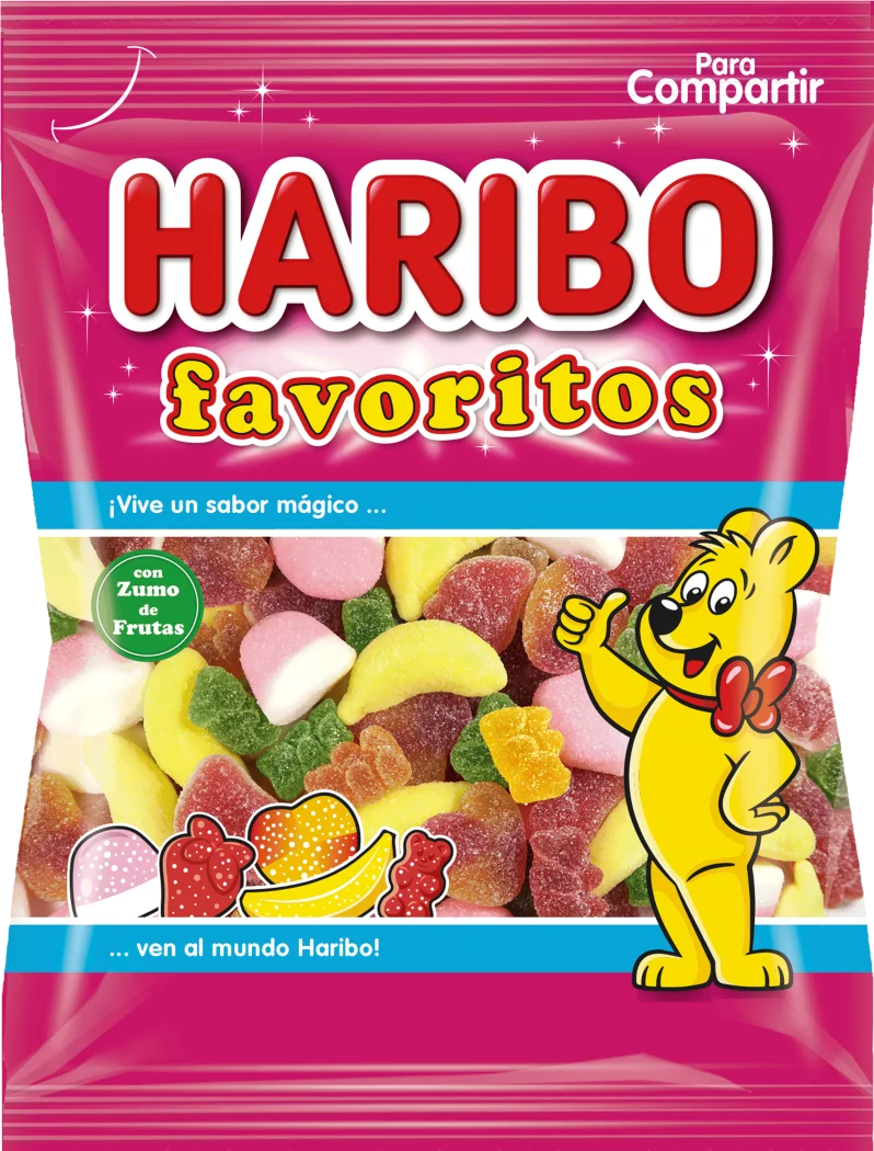 Caja Regalo de Gominolas Haribo Surtidas, Caja Selección con 10 Paquetes de Gominolas Especial Regalo Cumpleaños, Aniversario