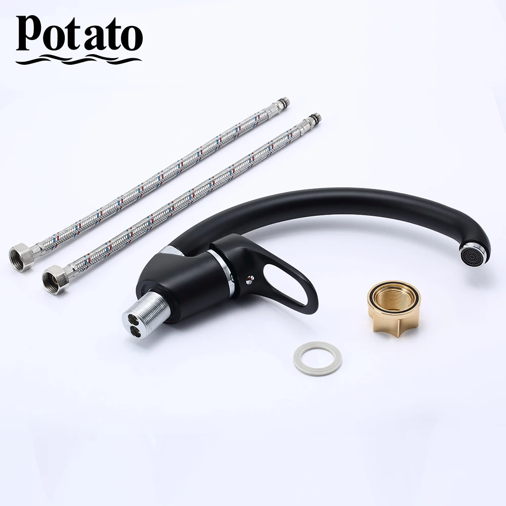 Potato 2 colors Kitchen Faucet modern top quality kitchen sink faucet water mixer deck mounted faucet saving water p5925-6