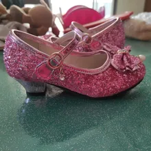 Zapatos de cuero para niñas, zapatos de vestir de boda, zapatos de baile de princesa Elsa para niñas, zapatos casuales, Sandalias planas