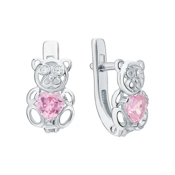 

Silver earrings with cubic zirconia sunlight sample 925 test