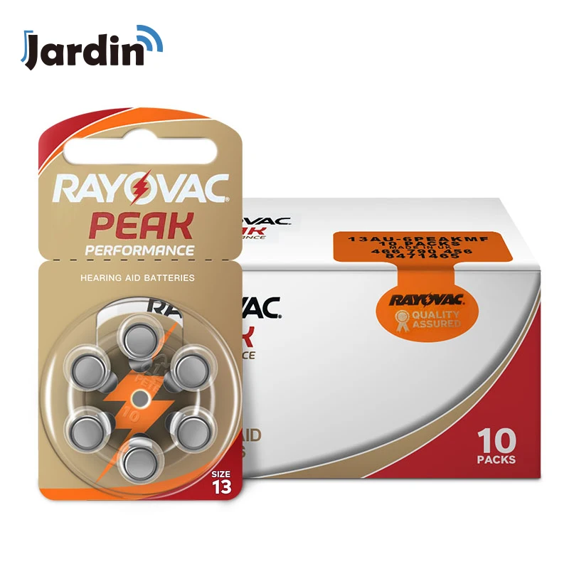 60 шт Новые Цинковые воздушные 1 45 V Rayovac пиковые батареи слухового аппарата A13 13A 13