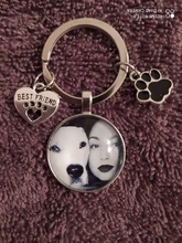 Llavero personalizado con foto de perro, colgante de cristal de perro y amor, Mini llavero de corazón, llave de coche, regalo de recuerdo