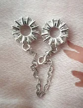 Colgante de cadena de seguridad con flor brillante para mujer, accesorio de plata 925, compatible con pulsera Pandora Original, joyería artesanal para mujer
