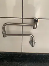 Kitchen Faucet Mixer Single-Handle Taps Folding Stainless-Steel Plated Cold Chrome/black