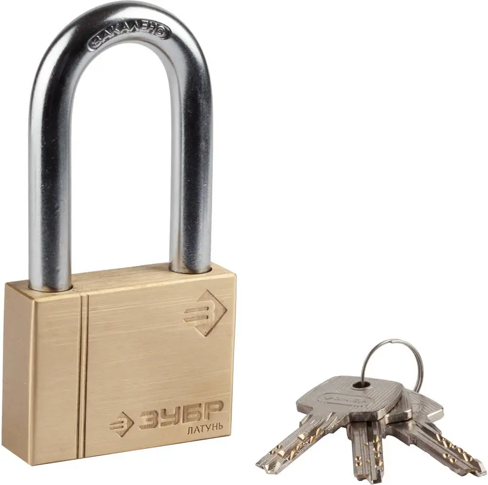 Lock bison "expert" hinged, brass body, classic shape, elongated hardened shackle, 60mmLocks