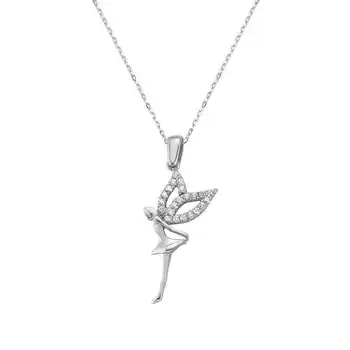 

925 sterling Silver Angel Lady Necklace