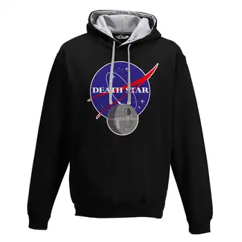 

Hood Sweatshirt Bico Logo Nasa Spoof Death Star Dark Side Star Wars Space S black