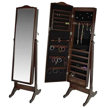 

Armadio armadietto specchio portagioie gioielli a chiave legno marrone 158 cm