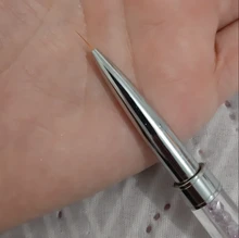 Delineador para decoración de uñas, herramienta de pincel de cristal tallado, pluma de dibujo de línea ultrafina, cable de tracción, flor de fototerapia, pluma doble de Metal