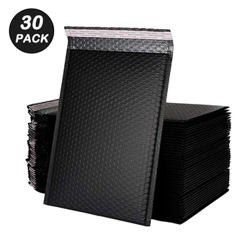 

30Pcs/Set Portable Black Packing Bubble Bag Waterproof Self-sealing Foam Padded Envelope Shipping Packages