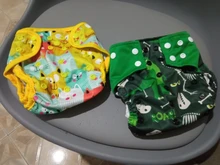 Pañal de tela para bebé, de bambú, carbón vegetal, lavable, reutilizable, con doble fuelle, 3-15kg, 8-36 libras, sin inserto, 1 unidad